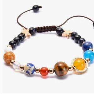Solar System Beaded Bracelet String Pull